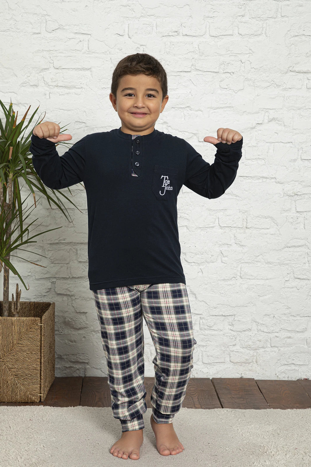 Boys Pajamas Cotton Set Two Piece Pajamas Home Suit Sleepwear-