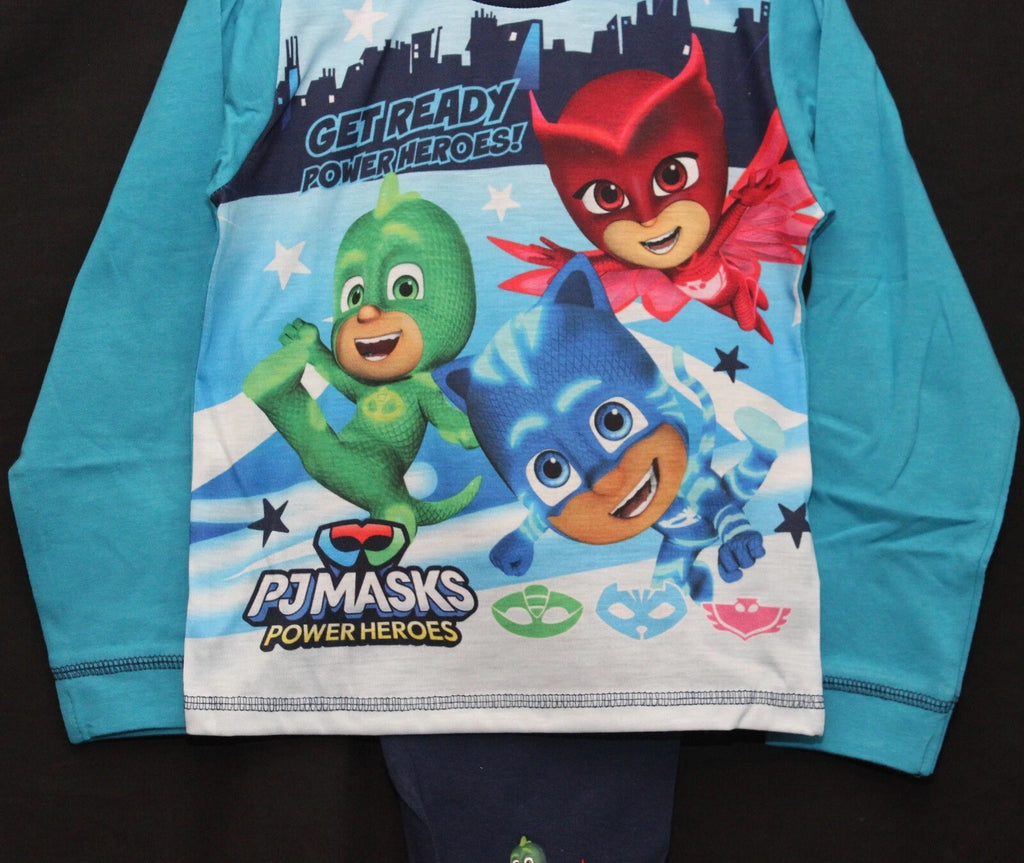 PJ MASKS Boys Pyjamas /Blue CATBOY, OWLETTE & GEKKO PJs -Sizes 18 Months-5 Years