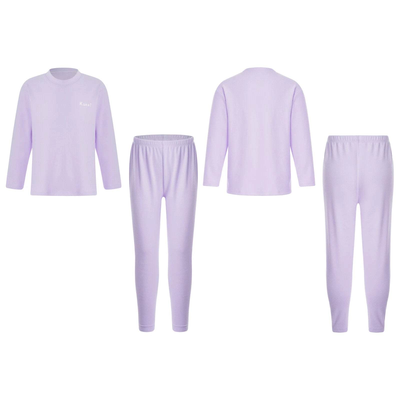 Kids Boys Girls Tees Elastic Top Pajamas Sleepwear Letter Print Set Thermal