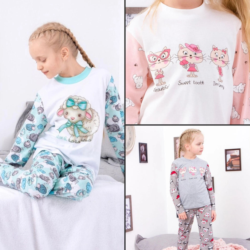 Girls’ Pajama Set – Breathable Cotton & Comfortable Fit, Any season,  Nosi sv...