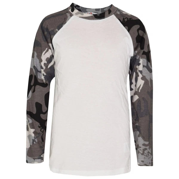 Kids Boys Girls Pyjamas Camouflage Contrast Charcoal Sleeves Nightwear 2-13Y