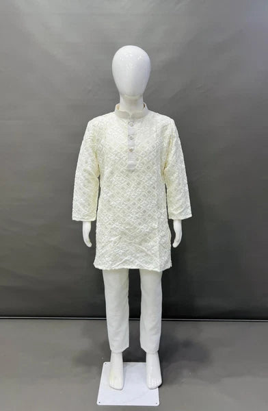 Kids Kurta Pajama Set Wedding Party Sequins Kurta Pyjama Traditional Silk Kurtas