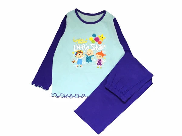 Girls CocoMelon Pyjamas Set PJ's Size Age 1 2 3 4 5 Years Aqua Purple Coco Melon