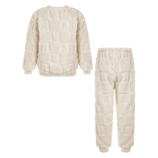 Kids Boys Girls Winter Warm Fleece Pyjamas Set Long Sleeve Nightwear AU