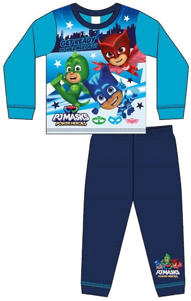 PJ MASKS Boys Pyjamas /Blue CATBOY, OWLETTE & GEKKO PJs -Sizes 18 Months-5 Years