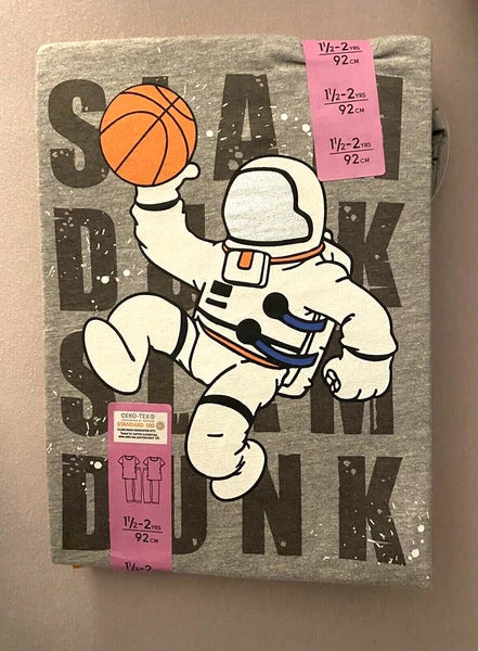 2x PRIMARK boys pyjamas 2 piece set pyjamas with space motif glitter size 92-