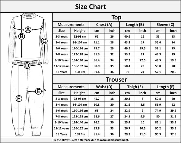 A2Z 4 Kids Girls Boys Plain Stylish Contrast Color Pyjamas Set Age 2-13 Years