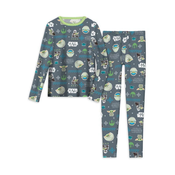 ClimateRight Boy's Poly Spandex Pick Theme 2pc Top & Pants Thermal Underwear Set