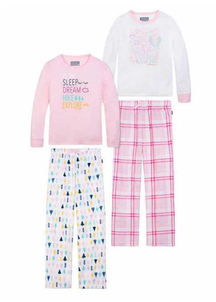 NEW! GIRLS EDDIE BAUER 4 PIECE PAJAMA SET! ADVENTURE AWAITS SERIES! VARIETY