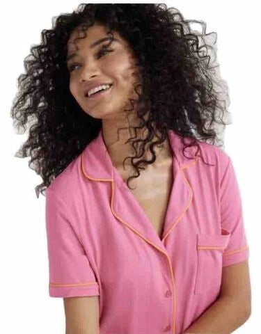 Joyspun Womens Notch Collar & Capri pants Sleep Set, Size S - 3XL