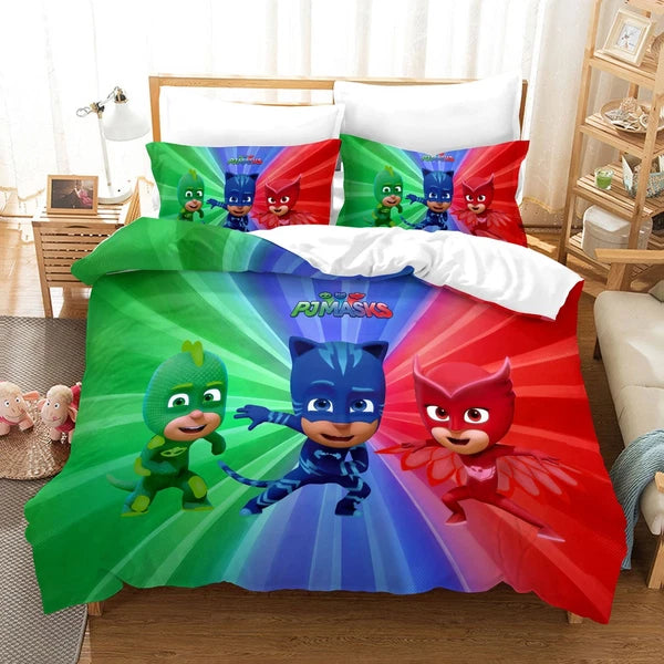 Kids PJ Masks 3D Quilt/Duvet/Doona Cover Bedding Sets + Pillowcases - Single