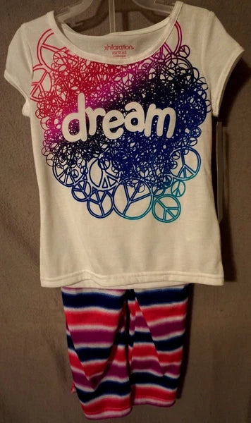 Xhilaration Girl pajamas sets DREAM OR PEACE Both Size 4-5 Brand New w/Tags