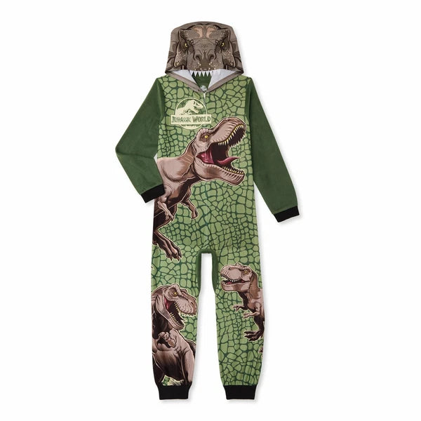 Licensed Boy's One-Piece Full-Zip Hooded Blanket Pajama Sleepwear Sleeper: 4-16