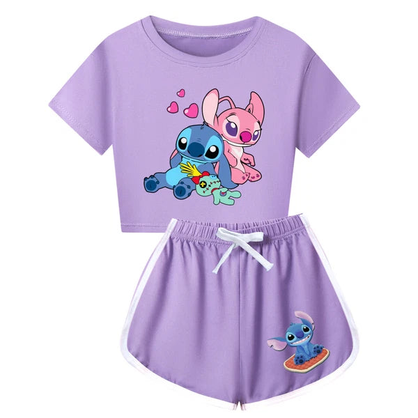 Short Outfits T-Shirt Now Trousers Tracksuit PJ's Sets Kids Lilo & Stitch-