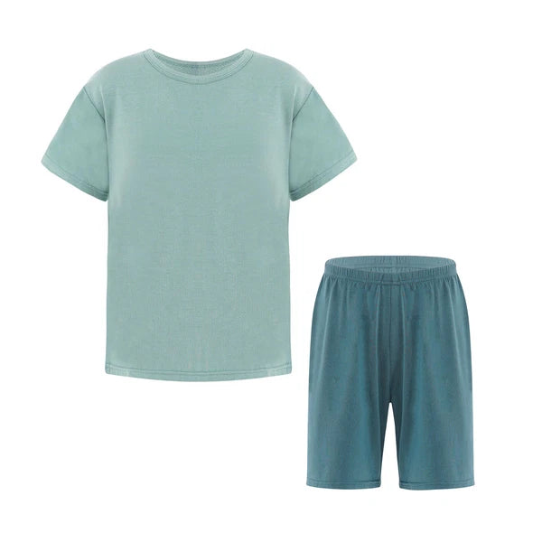 Kids Boys Girls Underwear T-shirt Pajama Set With Pants Nightwear Winter Tops