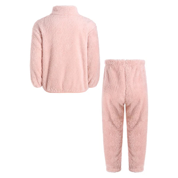 Unisex Kids Outfit Warm Pajama Zipper Set Soft Nightwear Stand Collar Casuai
