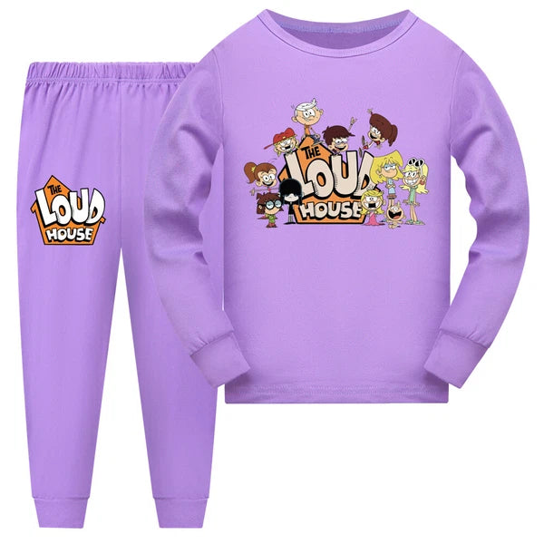 Popular The Loud House children's long sleeved T-shirt pajamas pants set gift