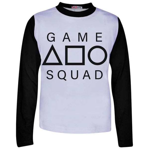 Kids Girls Boys Black Game Squad Cosplay Pyjamas Sleepwear PJs 2 Piece Set