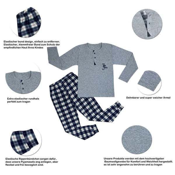 Boys Pajamas Cotton Set Two Piece Pajamas Home Suit Sleepwear-