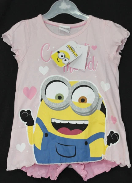 MINIONS Girl's Short Pyjamas/ DESPICABLE ME Shorty PJs in Sizes 2-10 years