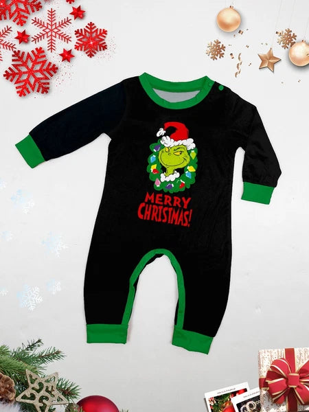 Christmas Family Matching Grinch Pyjamas Adults Kids Xmas Nightwear Pajamas Pjs