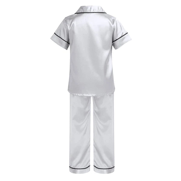 Girl Boy Sleepwear Faux Fur Pajamas Set Trousers Loungewear Buttons Pants Soft