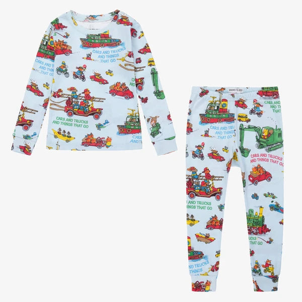Boys CARS AND TRUCKS AND THINGS THAT GO PYJAMAS Pjs Set 2-6 Yrs