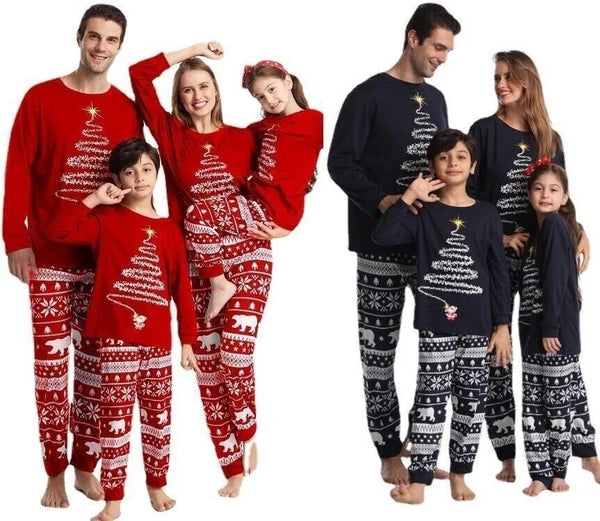 Family Matching Christmas Pyjamas Adult Kids Xmas Nightwear Pajamas Pjs Set