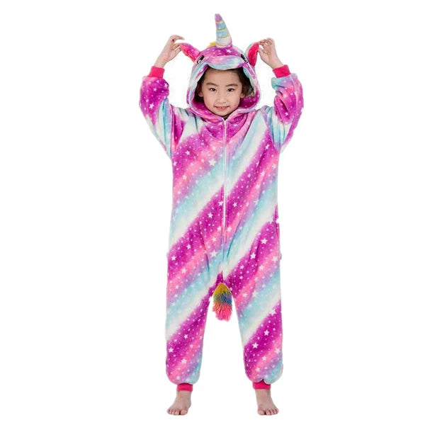 One-Piece Kid's Animal Pajamas Bathrobe Halloween Cosplay Costume Sleepwear
