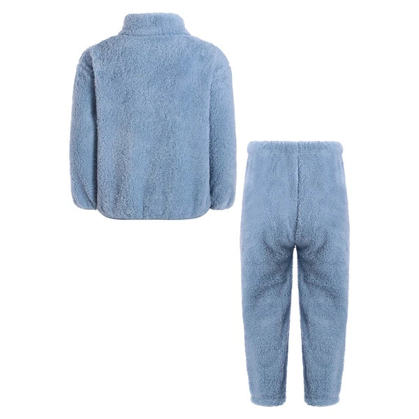 Unisex Kids Outfit Warm Set Coral Fleece Pajama Long Sleeve Casuai Tops Boys