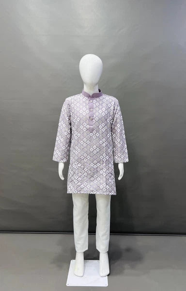 Kids Kurta Pajama Set Wedding Party Sequins Kurta Pyjama Traditional Silk Kurtas