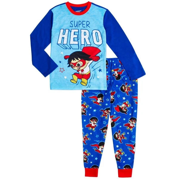 Minecraft / Ryan's World Superhero / SpongeBob Boys Long Sleeve Pajamas 2-PC Set