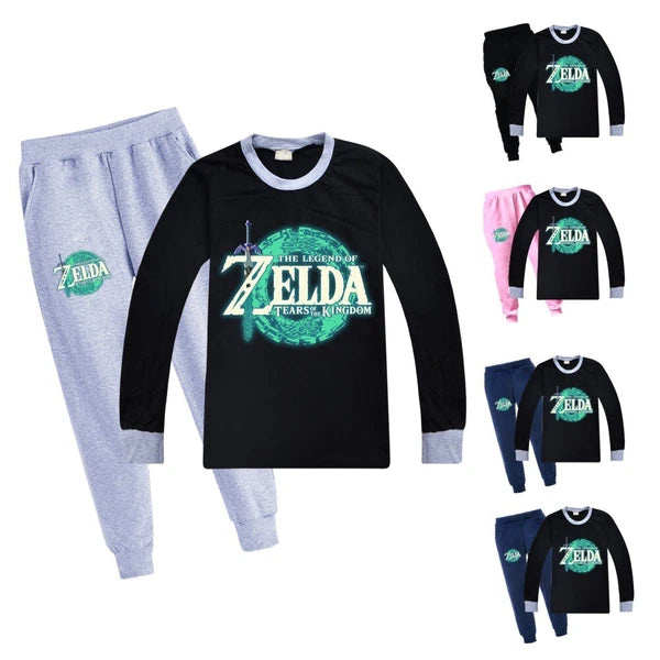 Children's Legend of Zelda Kingdom Tears T-shirt Top+Pants Pajama Set Gift