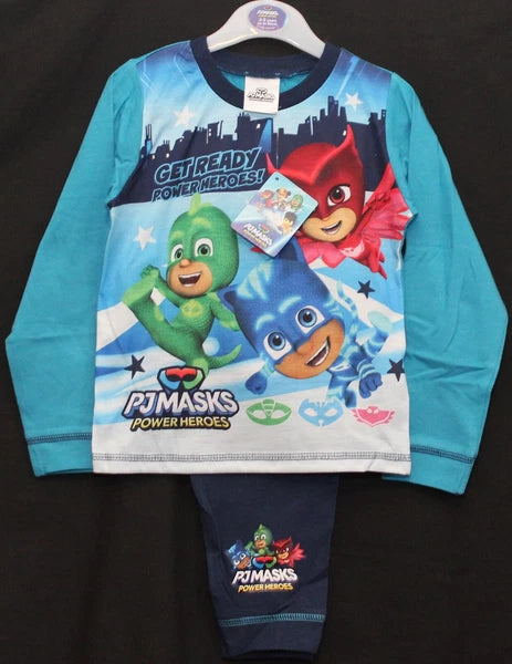 PJ MASKS Boys Pyjamas /Blue CATBOY, OWLETTE & GEKKO PJs -Sizes 18 Months-5 Years