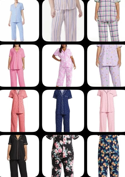 Joyspun Womens Notch Collar & Capri pants Sleep Set, Size S - 3XL