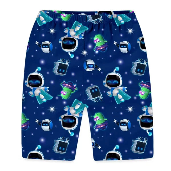 4-10-year-old Astro bot boys' sleepwear set with short sleeved Tshirt and shorts