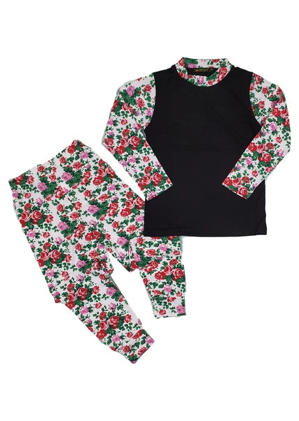 Kids Girls Boys PJs Plain Colour NIGHTWEAR Night Pyjamas Set Sleeping Suit 5-13