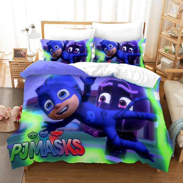 Kids PJ Masks 3D Quilt/Duvet/Doona Cover Bedding Sets + Pillowcases - Single