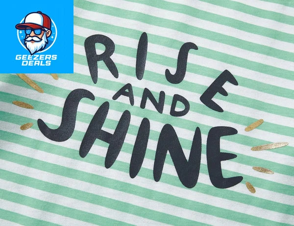 Pajamas for Girls Size 6-16 Pants & Long Sleeve Jammies Glitter Heart & Stripe T