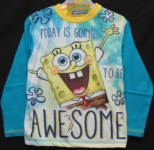 Boy's SPONGEBOB SQUAREPANTS Pyjamas / Long-Sleeved PJs - Sizes 4-10 Years