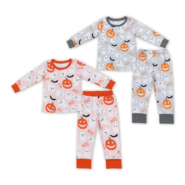 Baby Girls Boys Halloween Ghost Pumpkin Sibling Pajamas Clothes Sets