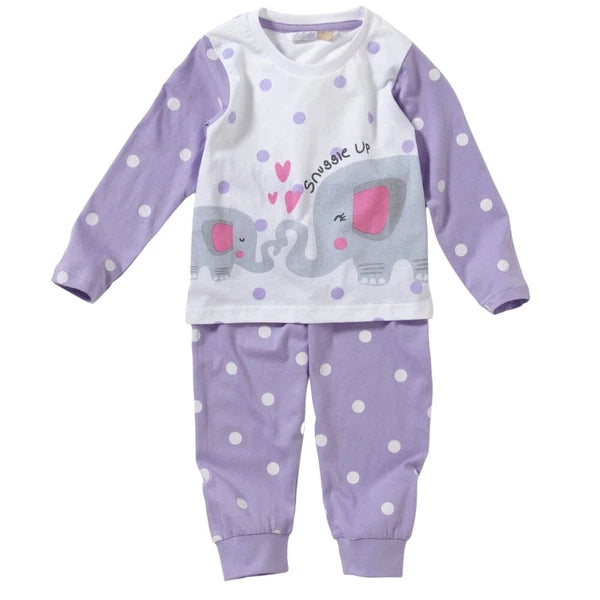Toddler Girls Long Pyjamas Elephant Kitten Bunny Rabbit Dog Dream Snuggle 6-23 m