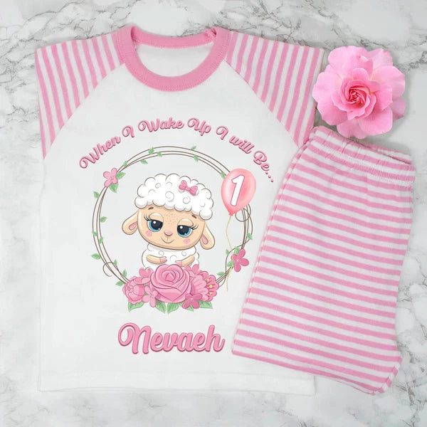 Personalised Girls when i wake up i will be 1...2...3.... Pyjamas Very Cute
