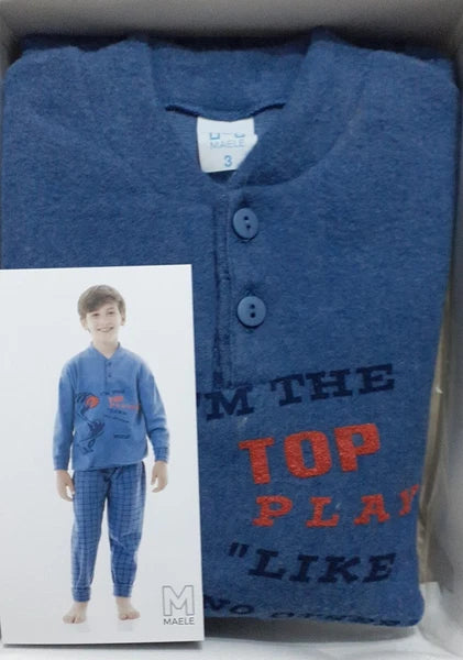 Boys' Long Sleeve Cotton Milano Point Fleece Pajamas Maele