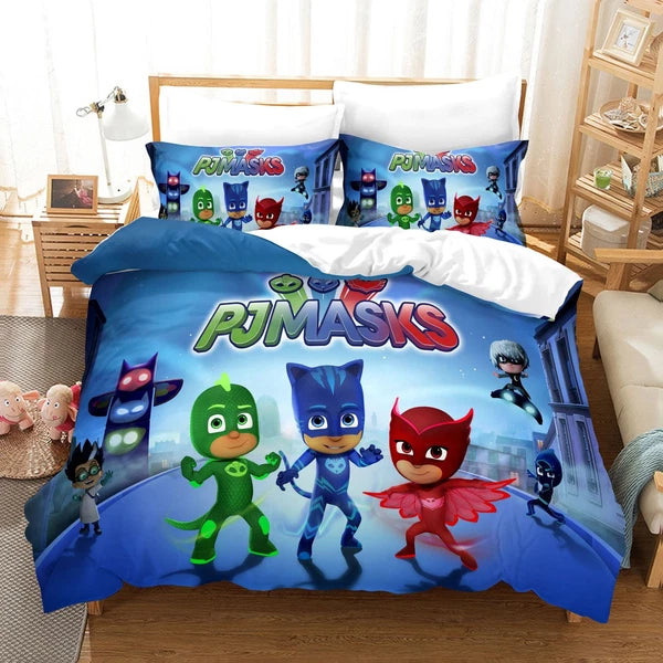 Kids PJ Masks 3D Quilt/Duvet/Doona Cover Bedding Sets + Pillowcases - Single