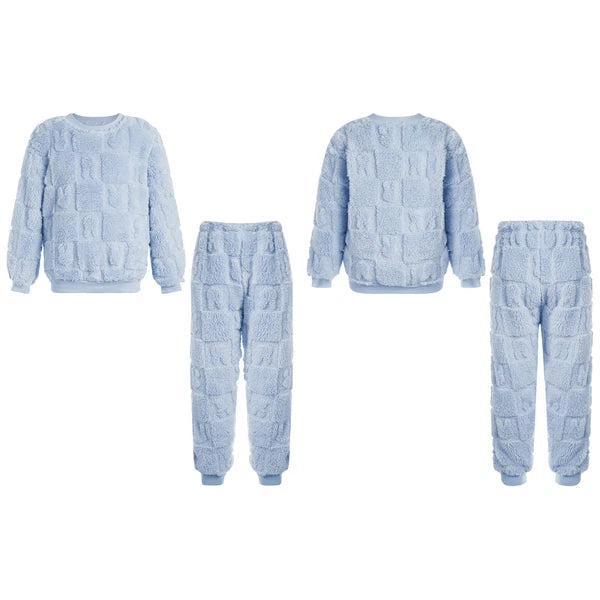 Kids Girls Loungewear Casual Outfits With Pants Pajamas Set Plaid Sleepwear