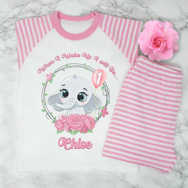 Personalised Girls when i wake up i will be 1...2...3.... Pyjamas Very Cute