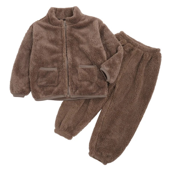 Unisex Kids Sleepwear Tops Outfits Training Set Long Sleeve Elastic Waistband