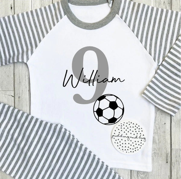 when i wake up i will be football birthday pyjamas boys pjs age one to ten