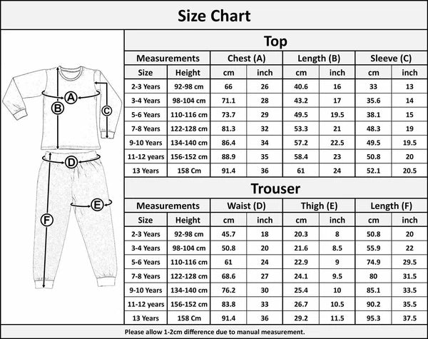 Kids Girls Pyjamas Black Lazy Day Print Contrast Cotton PJs Set Lounge Suit 5-13